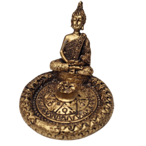 Porta Incenso Buda Dourado
